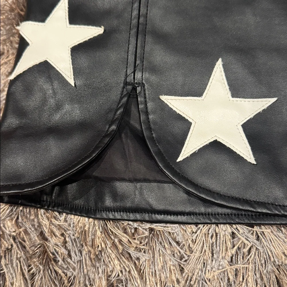 Buddy Love Black Star Leather Mini Skirt - Picture 4 of 5
